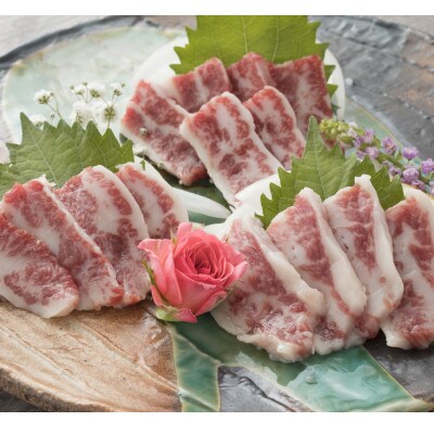 【毎月定期便】霜降り馬刺しバラウス200g　ブロック(山鹿市)全3回