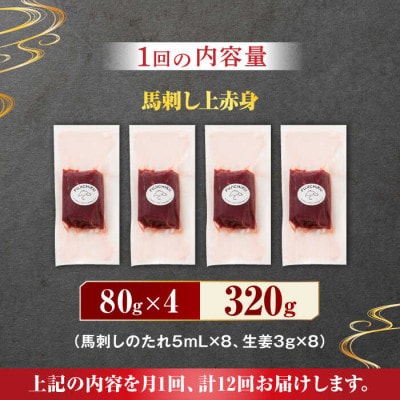 【毎月定期便】ふじ馬刺し 上赤身 4個セット全12回