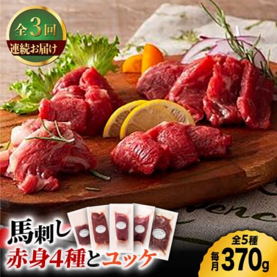 【毎月定期便】ふじ馬刺し 赤身 4種 と ユッケ セット　全3回