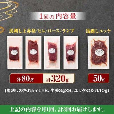 【毎月定期便】ふじ馬刺し 赤身 4種 と ユッケ セット　全3回