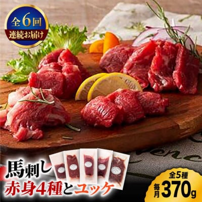【毎月定期便】ふじ馬刺し 赤身 4種 と ユッケ セット　全6回