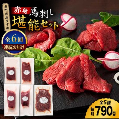 【毎月定期便】専門店オススメ!赤身 馬刺し の 堪能セット全6回