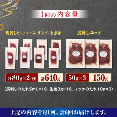 【毎月定期便】専門店オススメ!赤身 馬刺し の 堪能セット全6回