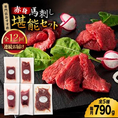 【毎月定期便】専門店オススメ!赤身 馬刺し の 堪能セット全12回