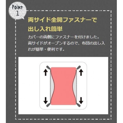 西川の掛けふとんカバー　mee(レッド・ダブル190×210cm)2187-23294(山鹿市)