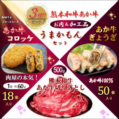 熊本和牛あか牛うまかもん3種セット(山鹿市)