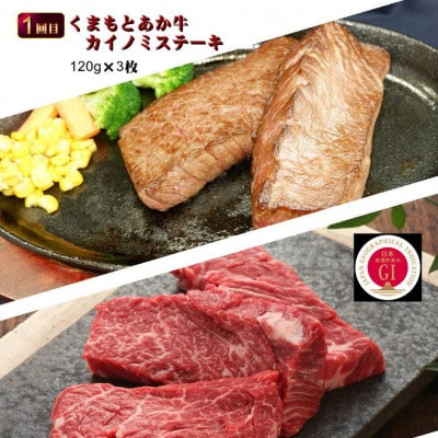【毎月定期便】【GI認証】くまもとあか牛 食べ比べ Bセット(山鹿市)全3回