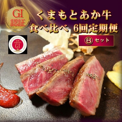 【毎月定期便】【GI認証】くまもとあか牛 食べ比べ Bセット(山鹿市)全6回