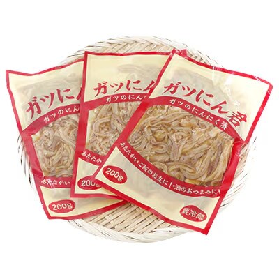 【毎月定期便】ガツのにんにく漬(200g×3P)P-6zr〈新鮮〉豚肉定期便　全12回