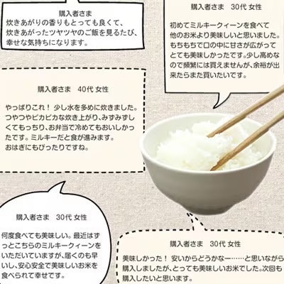 【毎月定期便】ミルキークイーン　玄米5kg　金賞・千葉大学共同研究米全6回