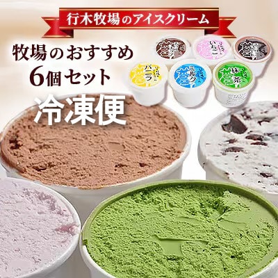 牧場アイス 季節のお勧め大人気6個セット【行木牧場のアイスクリームセット】しぼりたて牛乳で作りました