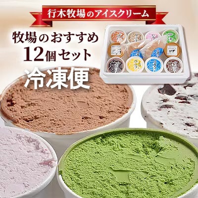 牧場アイス 季節のお勧め大人気12個セット【行木牧場アイスクリームセット】しぼりたて牛乳で作りました