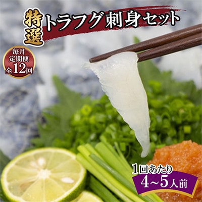 【毎月定期便】特選トラフグ刺身セット(4～5人前)全12回