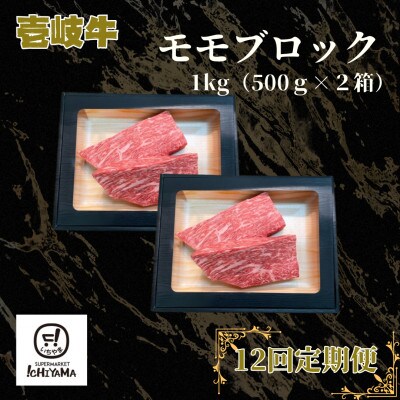 【毎月定期便】モモ ブロック 1kg(500g×2ブロック)全12回
