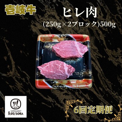 【毎月定期便】ヒレ肉 500g(250g×2ブロック)全6回