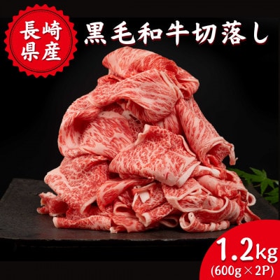 長崎県産 黒毛和牛 切落し 1.2kg(600g×2パック)(壱岐市)