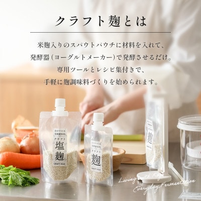 日本製 ヨーグルティアS(耐熱ガラス容器付)ブラック&麹調味料が作れるクラフト麹セット[5年保証]