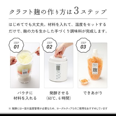 日本製 ヨーグルティアS(耐熱ガラス容器付)レッド&麹調味料が作れるクラフト麹セット[5年保証]