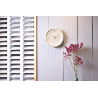 杉浦製陶の陶磁器製掛け時計 GLAZED CLOCK 『ペールグレー』