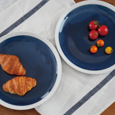 【美濃焼】TLPリムバンド ブルー  9インチプレート×4枚 セット【軽量食器】