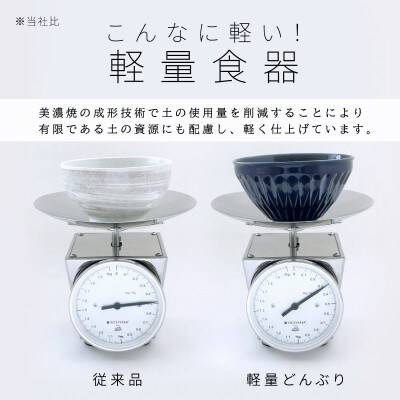 【美濃焼】天目どんぶり Sサイズ / Lサイズ ペア 4点セット 白×青【軽量食器】