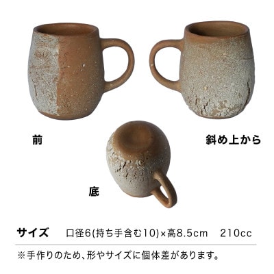 【美濃焼】手作り　陶芸家　小林由昂　珈琲マグ(白樺　赤土with白土)焼き締め　マグカップ