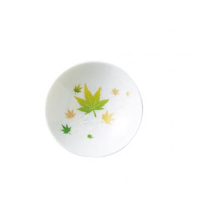 【温度で変化する器】【美濃焼】 平盃(白)ペアセット 『冷感紅葉』