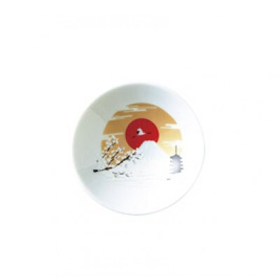 【温度で変化する器】【美濃焼】 平盃(白)ペアセット 『冷感富士山』