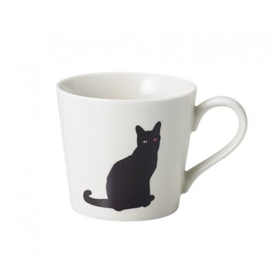 【温度で変化する器】【美濃焼】 温感 ネコ マグカップ 1個『座り猫』