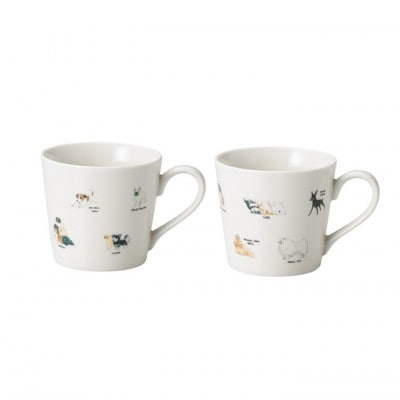 【温度で変化する器】【美濃焼】 温感 犬マグカップ (2個) 『ゆる犬1』『ゆる犬2』
