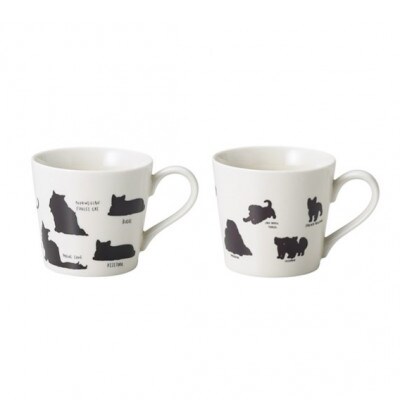 【温度で変化する器】【美濃焼】 温感 ネコ・イヌマグカップ (2個) 『ゆる猫2』『ゆる犬1』