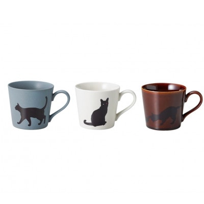 【温度で変化する】【美濃焼】 温感 ネコ マグカップ (3個) 『座り猫』『まりと猫』『捜す猫』
