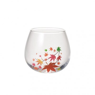 【温度で変化する器】ゆらゆらグラス(320ml)1個『冷感紅葉』