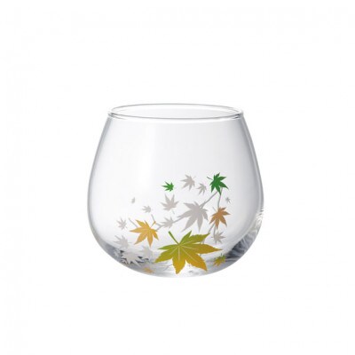 【温度で変化する器】ゆらゆらグラス(320ml)1個『冷感紅葉』