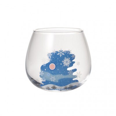 【温度で変化する器】ゆらゆらグラス(320ml)1個『冷感雪結晶』