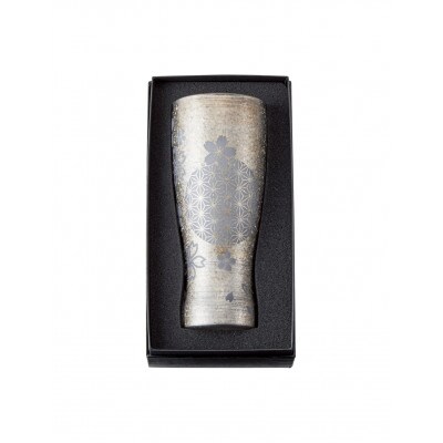 美濃輝璃妓 タンブラーグラス(410ml)1個『桜』 シルバー (ブラックダイヤモンド)