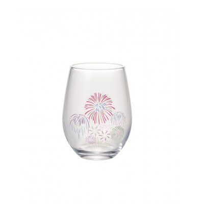 【温度で変化する器】フリーグラス(325ml)1個 『冷感花火』