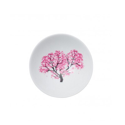 【温度で変化する器】【美濃焼】 平盃(白)1個 『冷感桜』