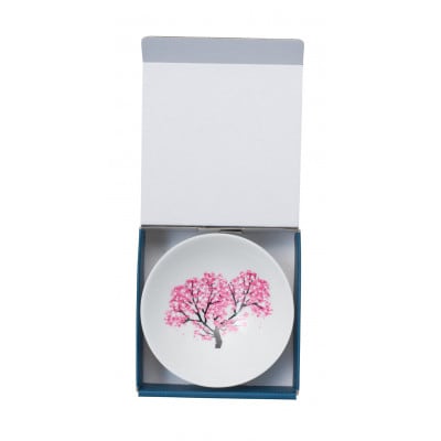 【温度で変化する器】【美濃焼】 平盃(白)1個 『冷感桜』