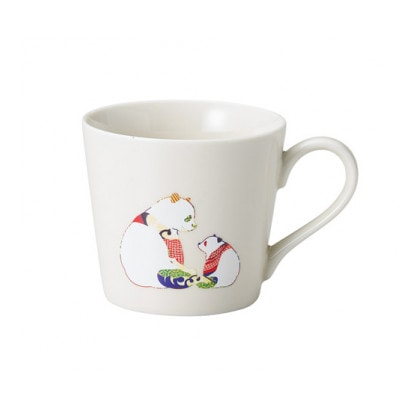 【温度で変化する器】【美濃焼】 温感 パンダマグカップ (2個) 『親子で見つめ合うパンダ』