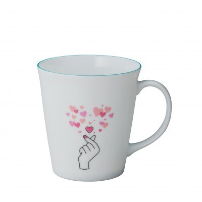【温度で変化する器】【美濃焼】冷感 マグカップ (2個) マグカップからキュン 『ふちブルー』