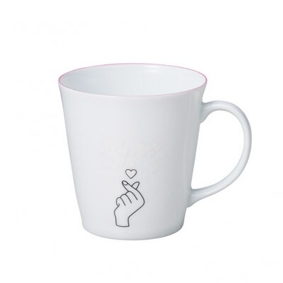 【温度で変化する器】【美濃焼】冷感マグカップ (2個) マグカップからキュン 『ふちピンク』