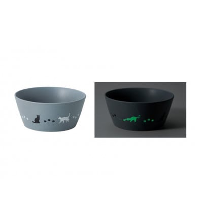 【温度で変化する器】【美濃焼】 猫 食器 4個セット 『クールグレー』