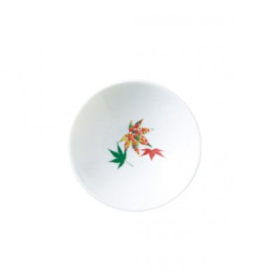 【温度で変化する器】【美濃焼】 温感平盃(白)1個  『紅葉』