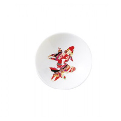 【温度で変化する器】【美濃焼】 温感平盃(白)1個  『金魚』