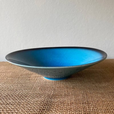 【令和7年産:精米】特別栽培米コシヒカリ(1.8kg)+【美濃焼】青輝貫入7寸鉢
