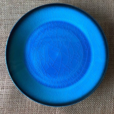 【令和7年産:玄米】特別栽培米コシヒカリ(2kg)+【美濃焼】青輝貫入7寸皿