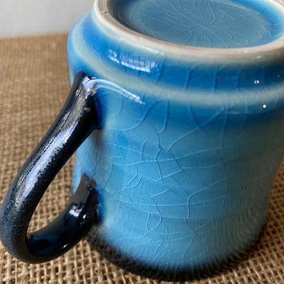 【美濃焼】 青輝貫入 コーヒー碗皿 4組セット