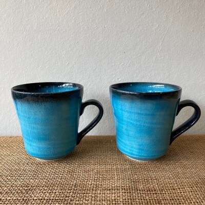 【令和7年産:精米】特別栽培米コシヒカリ(9kg)+【美濃焼】青輝貫入マグカップ(2個)