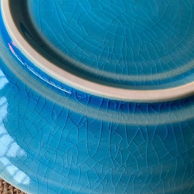 【令和7年産:精米】特別栽培米コシヒカリ(9kg)+【美濃焼】青輝貫入7寸皿